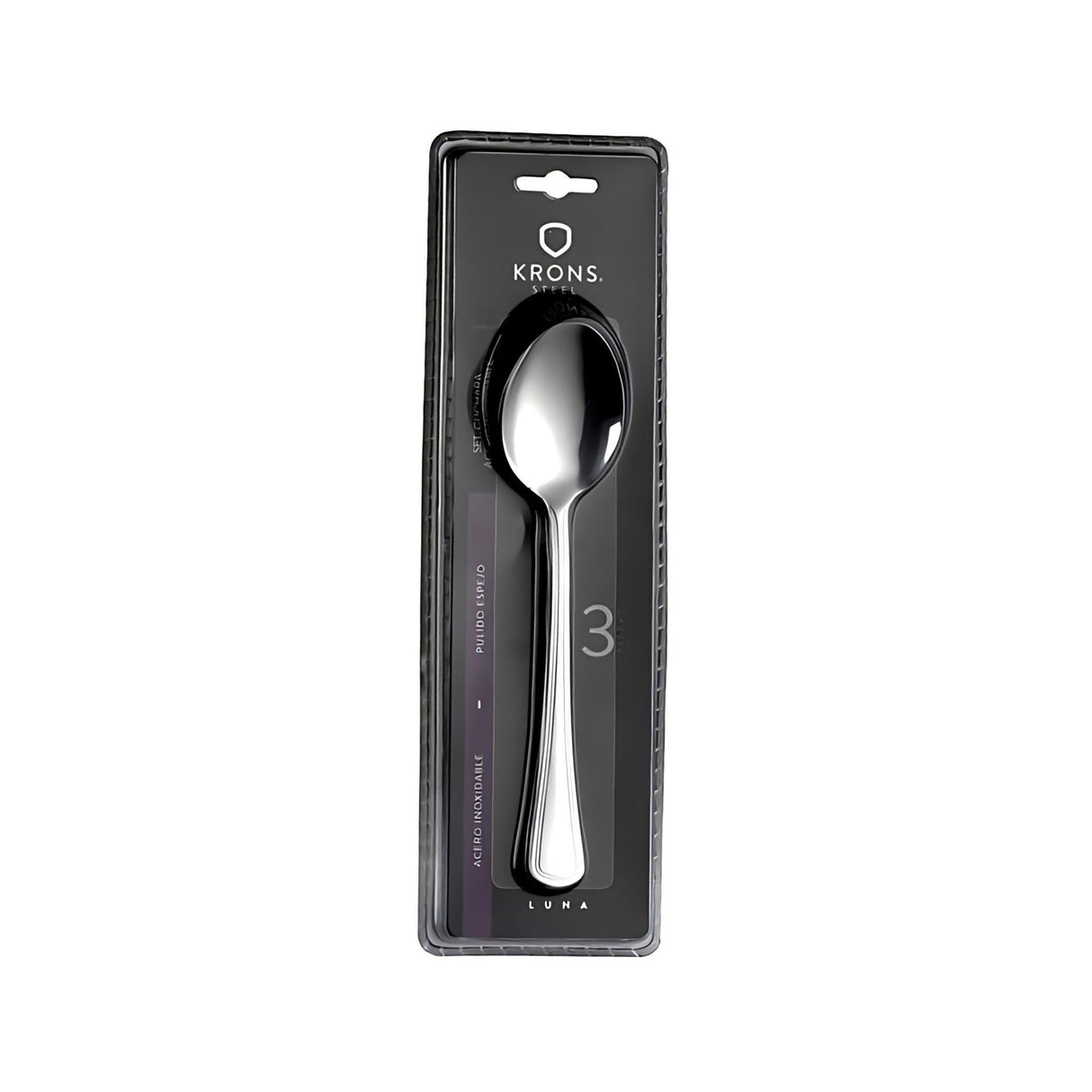 Set de 6 cucharas para té Luna Krons de acero inoxidable, elegantes y duraderas. Perfectas para disfrutar tu té favorito. ¡Compra ahora y mejora tu mesa!-1-1