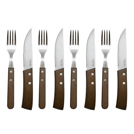 Set Cubiertos Cuchillo Tenedor Acero 8Pcs Black Bull Mejora tus comidas con elegancia y comodidad. ¡Adquiere el tuyo y transforma tu mesa hoy!-1