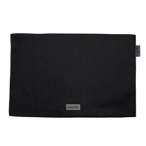 Individual de algodón y poliéster negro, resistente al calor y manchas, ideal para asados y comidas familiares. Elegante y funcional.-1-1-1-1
