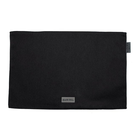 Individual de algodón y poliéster negro, resistente al calor y manchas, ideal para asados y comidas familiares. Elegante y funcional.-1-1-1-1