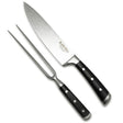 Set Carving Platinum Black Bull: cuchillo de acero inoxidable de 36 cm y tenedor de 32 cm, ideal para tallar y servir carnes con estilo.-1