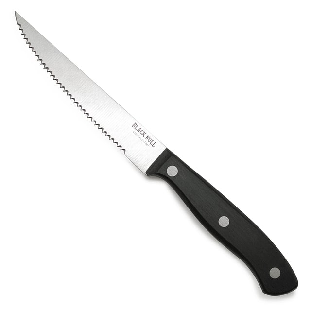 Set de 4 cuchillos steak Black Bull, acero inoxidable negro, hoja antiadherente de 4,5 pulgadas, cortes precisos y duraderos.-1-3-1-1
