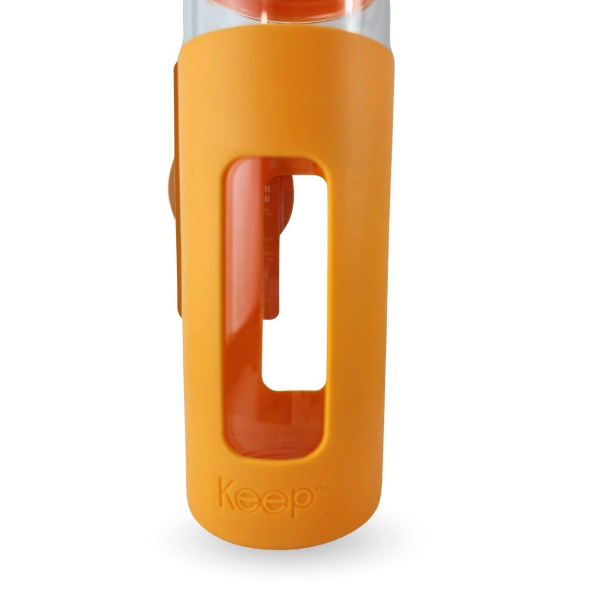 Botella Keep de vidrio templado 470ml con funda de silicona, ideal para deportes y uso diario. Resistente y libre de BPA.-4