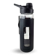 Botella Keep de vidrio templado 470ml con funda de silicona, ideal para deportes y uso diario, resistente a golpes y derrames.-1-1-1-1