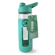 Botella Keep de vidrio templado 470ml con funda de silicona, ideal para deportes y oficina, resistente a golpes y derrames.-1-1-1-1