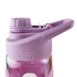 Botella Keep de vidrio templado 470ml con funda de silicona, tapa atornillada y diseño ergonómico, ideal para deportes y uso diario.-5