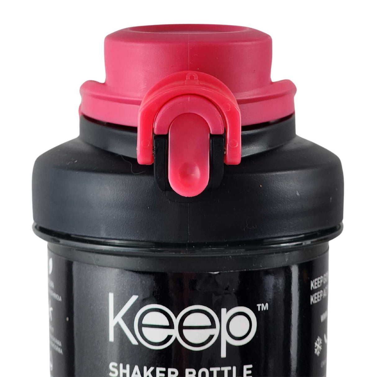 Botella Shaker Keep rosa de 700 ml, plástico libre de BPA, tapa hermética, ideal para mezclar bebidas deportivas y mantenerte hidratado.-4