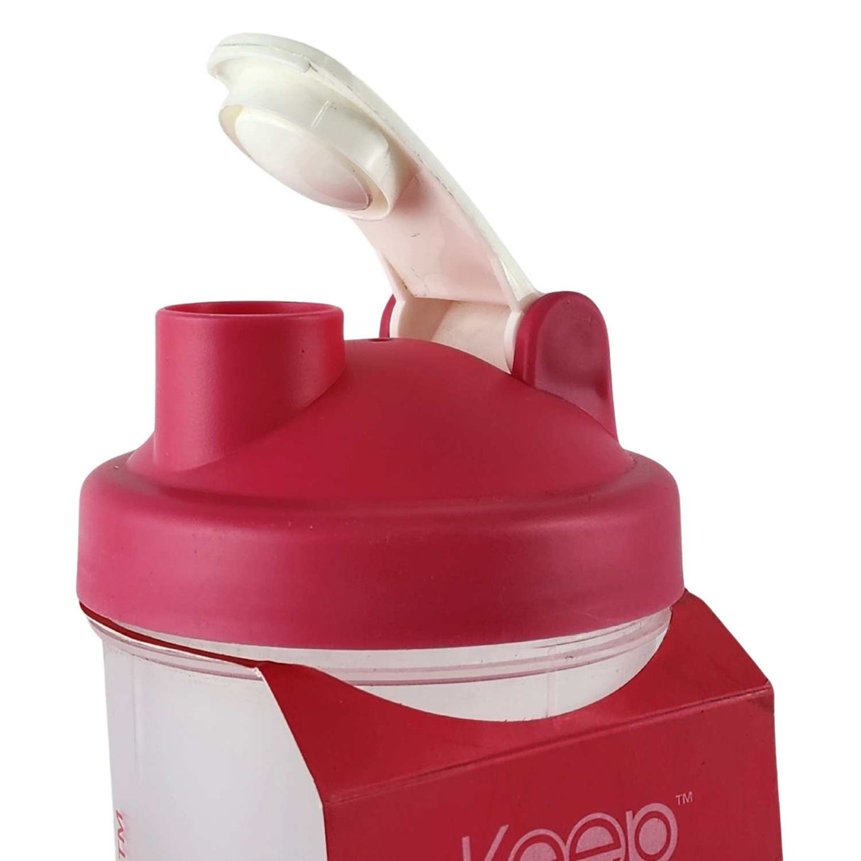 Botella Keep Shaker Value 700ml rosa, fabricada en plástico BPA-free, ideal para mezclar proteínas y agua, con tapa hermética anti-derrame.-5