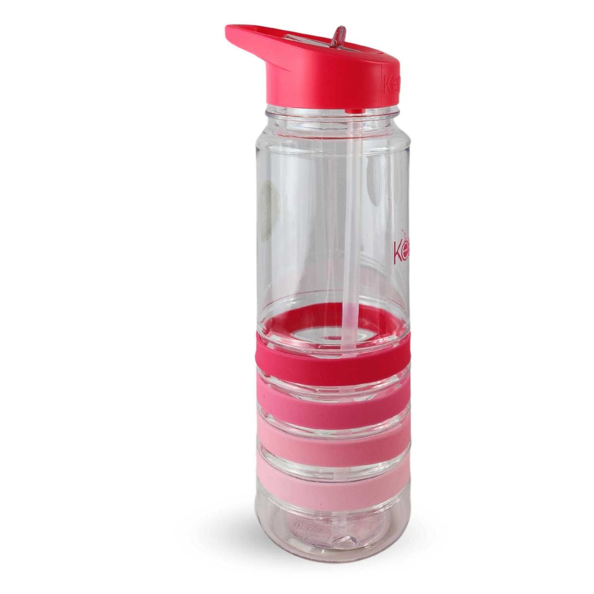 Botella Keep 750ml de plástico BPA-free, con bandas de colores, cierre hermético y diseño ergonómico, ideal para hidratación diaria.-3