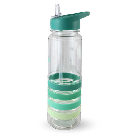 Botella Keep de plástico BPA-free, 750ml, con bandas de colores, cierre hermético y diseño ergonómico, ideal para hidratación activa.-2