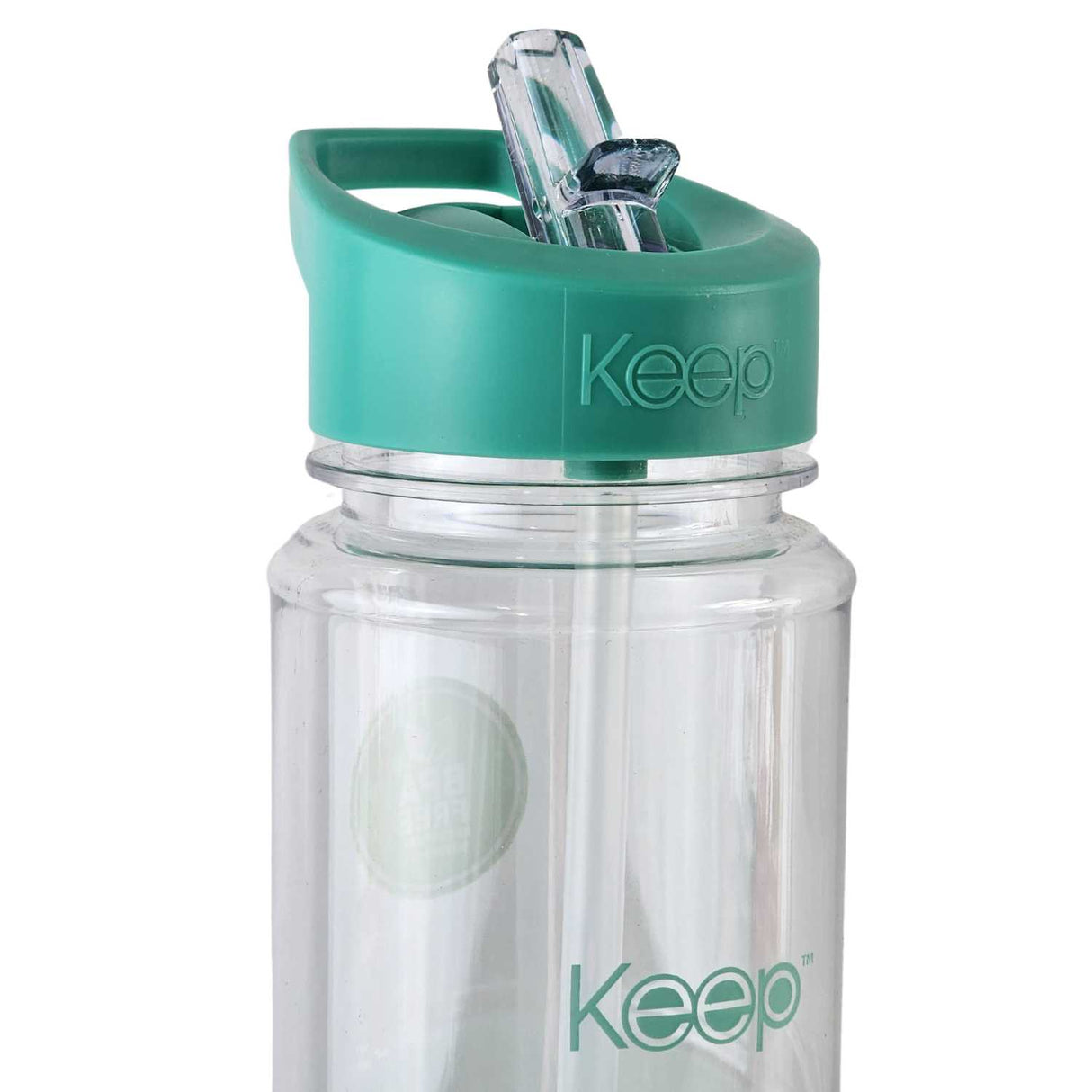 Botella Keep de plástico BPA-free, 750ml, con bandas de colores, cierre hermético y diseño ergonómico, ideal para hidratación activa.-6