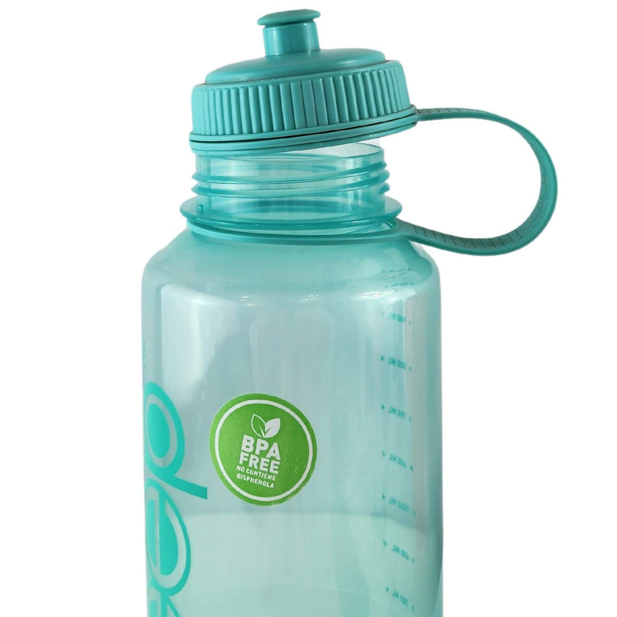 Botella Keep 1L turquesa, plástico BPA-free, boquilla rebatible, ideal para deportistas y actividades al aire libre.-5