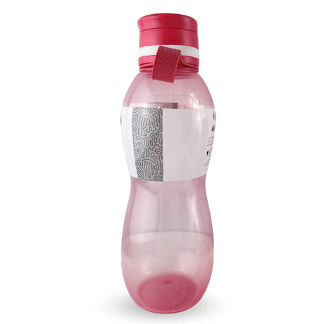 Botella Keep Value de 700ml en silicona rosa, ergonómica y libre de BPA, ideal para jugos y agua, con cierre hermético y diseño portátil.-2