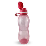 Botella Keep Value de 700ml en silicona rosa, ergonómica y libre de BPA, ideal para jugos y agua, con cierre hermético y diseño portátil.-4