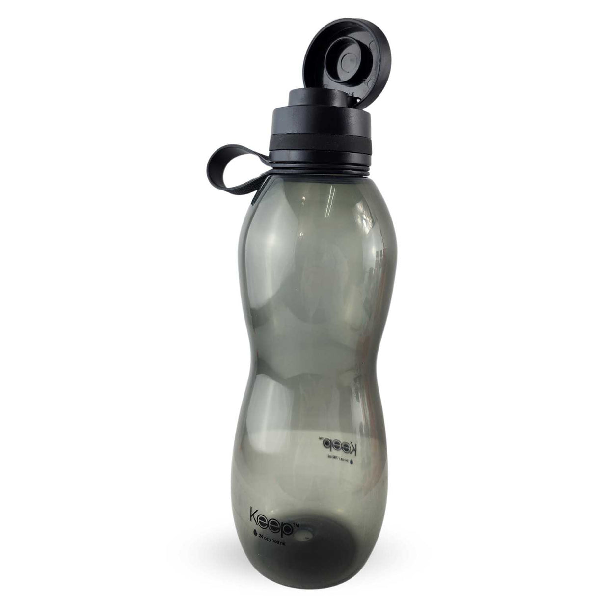 Botella de silicona negra de 700ml, libre de BPA, con cierre hermético, ideal para agua y jugos en oficina o gimnasio.-4