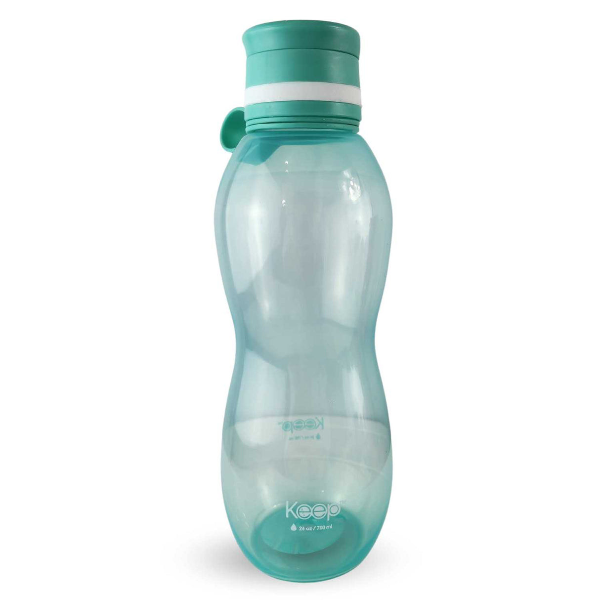 Botella Keep Value de 700ml en silicona turquesa, ideal para jugos y agua, con cierre hermético y libre de BPA, perfecta para el gimnasio y oficina.-3