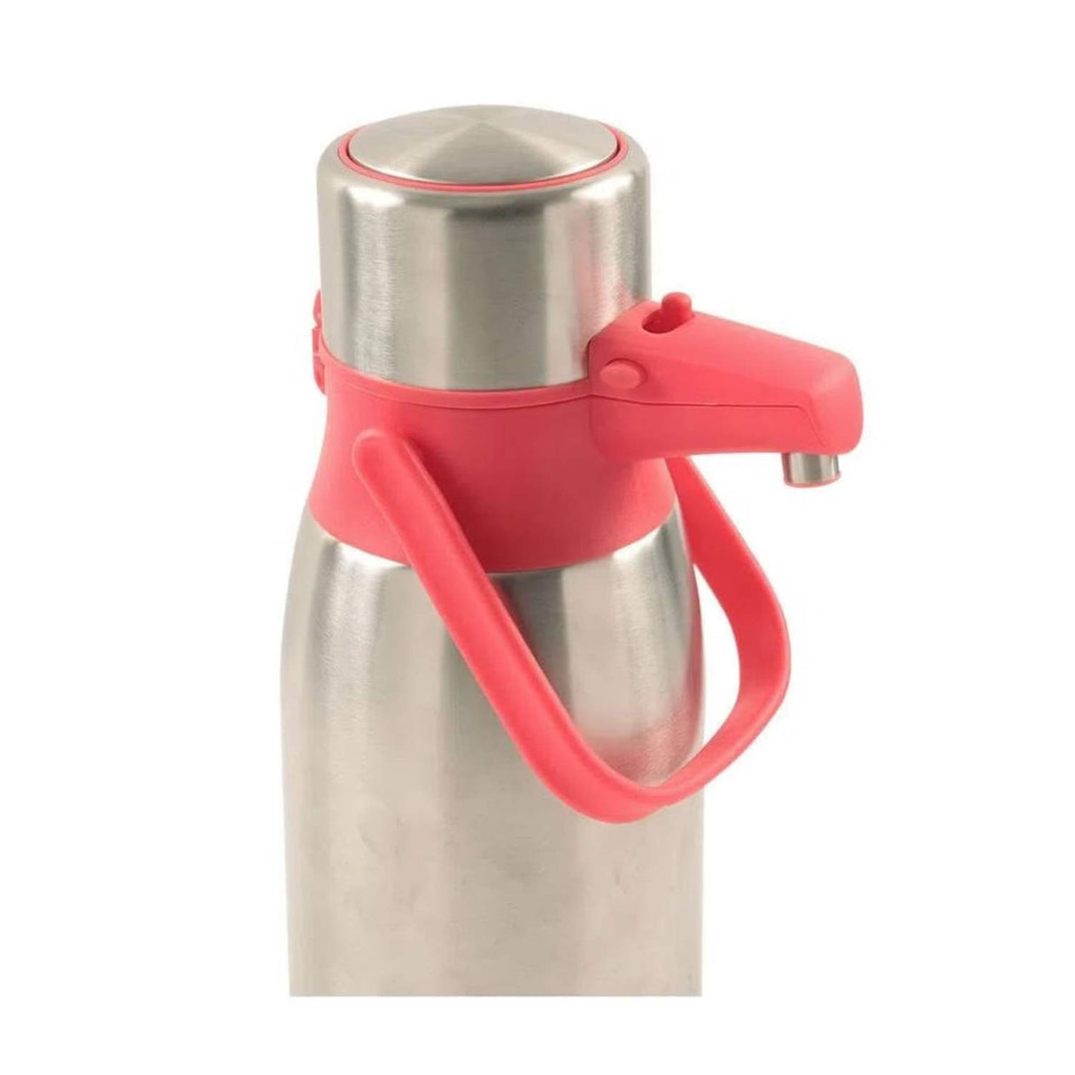 Termo Sifón 3 litros en acero inoxidable y rosa, ideal para mantener bebidas calientes o frías. Perfecto para eventos y actividades al aire libre.-5