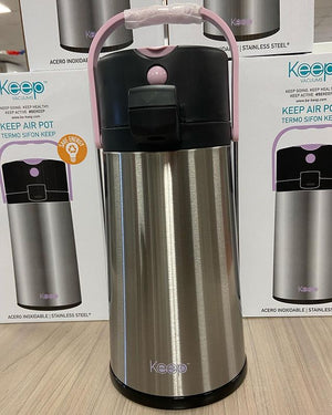 Termo Sifón Keep 1.9LT de acero inoxidable, ideal para mantener bebidas calientes o frías, resistente y ligero, perfecto para cualquier ocasión.-1-4-1-1