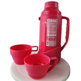 Termo Keep 1.8L café con rosa, acero inoxidable, ideal para camping y senderismo, mantiene bebidas frías hasta 24h y calientes hasta 12h.-5