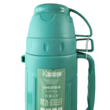 Termo Keep 1.8L turquesa de acero inoxidable, ideal para camping y senderismo, mantiene bebidas frías hasta 24h y calientes hasta 12h.-5