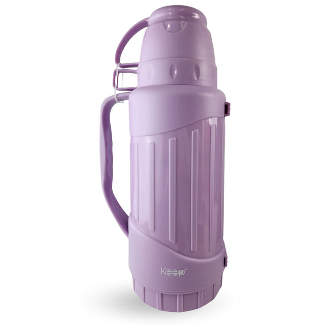 Termo Keep 1.8L café, acero inoxidable, resistente, mantiene bebidas frías 24h y calientes 12h, ideal para camping y senderismo.-1-1-1-1