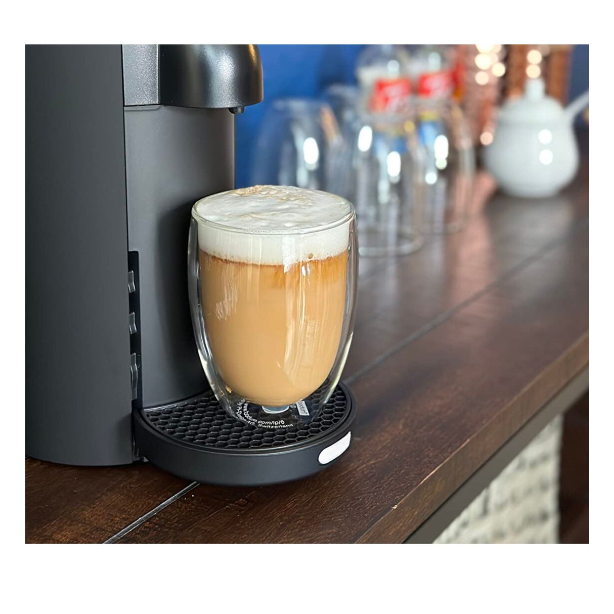 Set de 2 vasos latte de vidrio transparente de 473ml, ideales para lattes y bebidas calientes. Duraderos y elegantes para cualquier ocasión.-1-1-1-1
