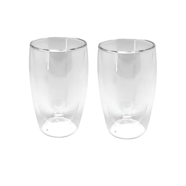 Set de 2 vasos latte de vidrio transparente de 473ml, ideales para lattes y bebidas calientes. Duraderos y elegantes para cualquier ocasión.-3