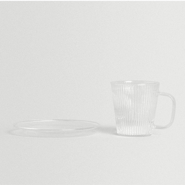 Set de 4 tazas de vidrio transparente para espresso de 110ml con platillos, elegante y resistente, ideal para uso diario y ocasiones especiales.-4