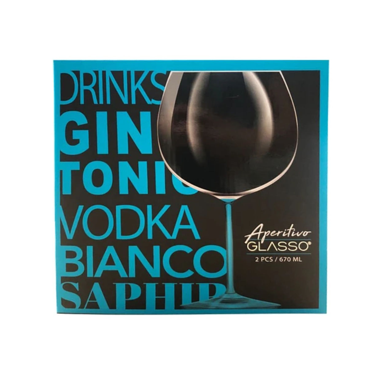 Set de 2 copas de aperitivo de cristal celeste de 670ml, perfectas para realzar tus cócteles. ¡Compra hoy y sorprende a tus invitados!-1-1