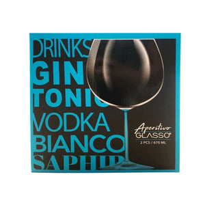 Set de 2 copas de aperitivo de cristal celeste de 670ml, perfectas para realzar tus cócteles. ¡Compra hoy y sorprende a tus invitados!-1-1