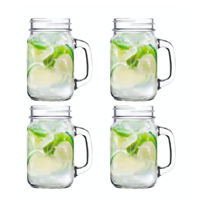 Set de 4 vasos Mojito Mason Glass, perfectos para disfrutar tus cócteles favoritos. ¡Compra hoy y eleva tu experiencia de bebida!-1-1