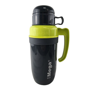 Termo New Mega verde de 1L en acero inoxidable y vidrio, ideal para mantener bebidas calientes o frías por horas, con tapa hermética.-1-1-1-1