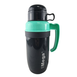 Termo New Mega 1L turquesa de vidrio y acero inoxidable, ideal para mantener líquidos calientes o fríos por horas. Perfecto para viajes.-1-1-1-1