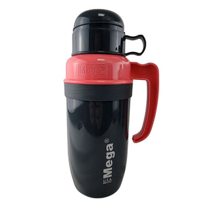 Termo New Mega 1L rosado de acero inoxidable y vidrio, ideal para mantener bebidas calientes o frías. Diseño elegante y tapa hermética.-1-1-1-1