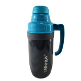 Termo New Mega celeste de 1L, acero inoxidable y vidrio, ideal para mantener bebidas calientes o frías por horas. Perfecto para llevar.-4