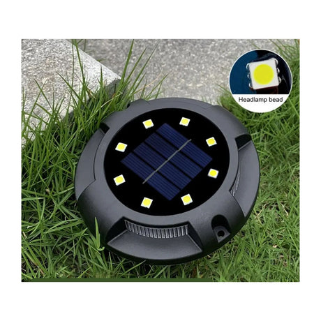 Set 4 Focos 8 Led Luz Solar Con Estaca Piso Jardin Exteriores