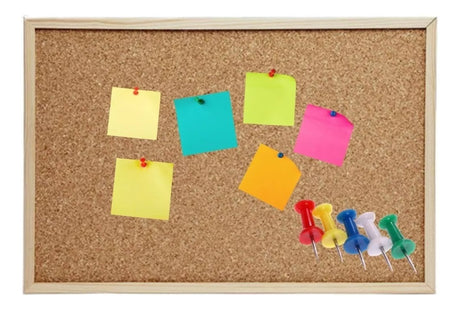 Pizarra Corcho Con Marco De Madera 40x60cm Mejora tu comunicación visual con esta pizarra elegante. ¡Haz tu compra ahora y organiza tus ideas!-1