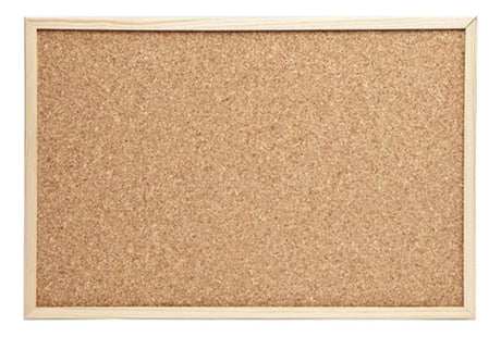 Pizarra Corcho Con Marco De Madera 40x60cm Mejora tu comunicación visual con esta pizarra elegante. ¡Haz tu compra ahora y organiza tus ideas!-2