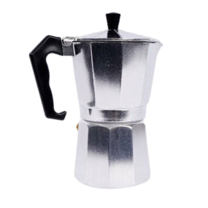 Cafetera Italiana Aluminio 6 Tazas 300mL Clásica 17cm: prepara espresso intenso al estilo tradicional. Ideal para hogar u oficina. ¡Compra ya!-1