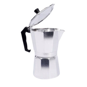 Cafetera Italiana Aluminio 6 Tazas 300mL Clásica 17cm: prepara espresso intenso al estilo tradicional. Ideal para hogar u oficina. ¡Compra ya!-2