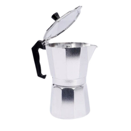 Cafetera Italiana Aluminio 6 Tazas 300mL Clásica 17cm: prepara espresso intenso al estilo tradicional. Ideal para hogar u oficina. ¡Compra ya!-2