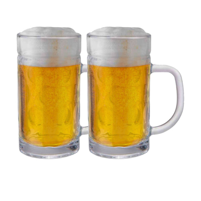 Set 2 Vasos Cerveceros Munster Vidrio 560cc Asa Resistente. Clásico y duradero, ideal para fiestas o regalo. ¡Compra ahora!-1