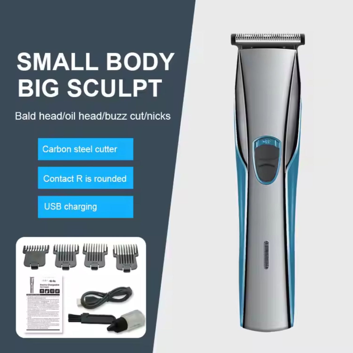 Maquina Cortar Pelo GW9759 Azul Recargable Precisa. Ideal para cortes, barba y detalles. Compacta, moderna y eficiente. ¡Compra ahora!-2