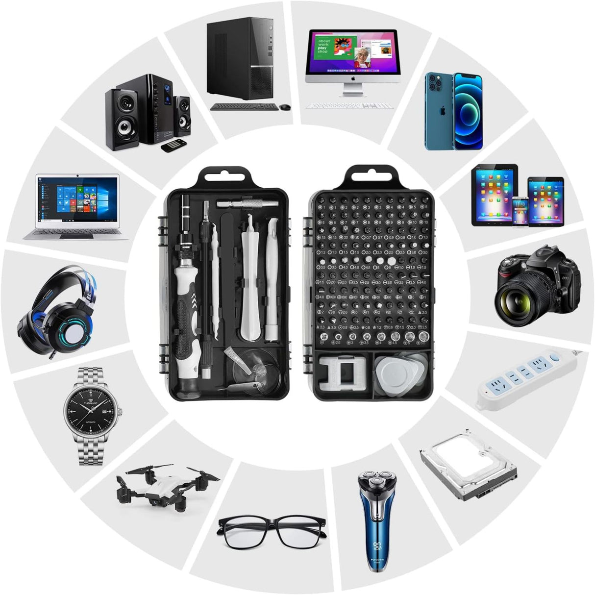 Juego Destornilladores Precision Magneticos 115 Piezas Kit. Ideal para electrónica y reparación técnica. Compacto y completo. ¡Compra ahora!-3