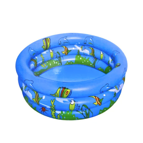 Piscina Inflable 120cm Para Niños 3 Anillos AzulDiviértete en el agua con seguridad. ¡Compra ahora y disfruta del verano!-1