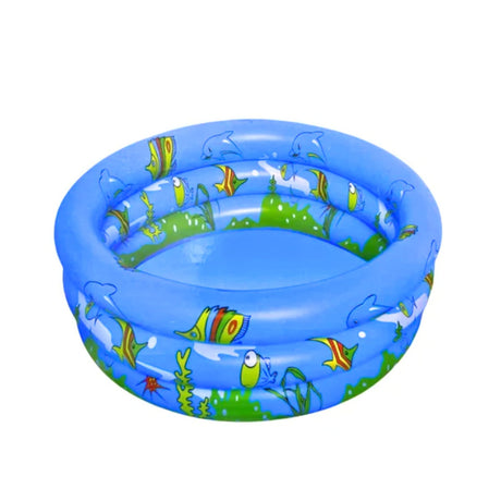 Piscina Inflable 90cm Para Niños 3 Anillos Azul Diviértete en el agua con seguridad. ¡Compra ahora y disfruta del verano!-1-1