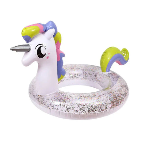 Flotador Salvavidas Glitter Unicornio 90 Cm Inflable Disfruta del verano con estilo y diversión. ¡Compra ahora y haz que tus días de sol sean inolvidables!-2