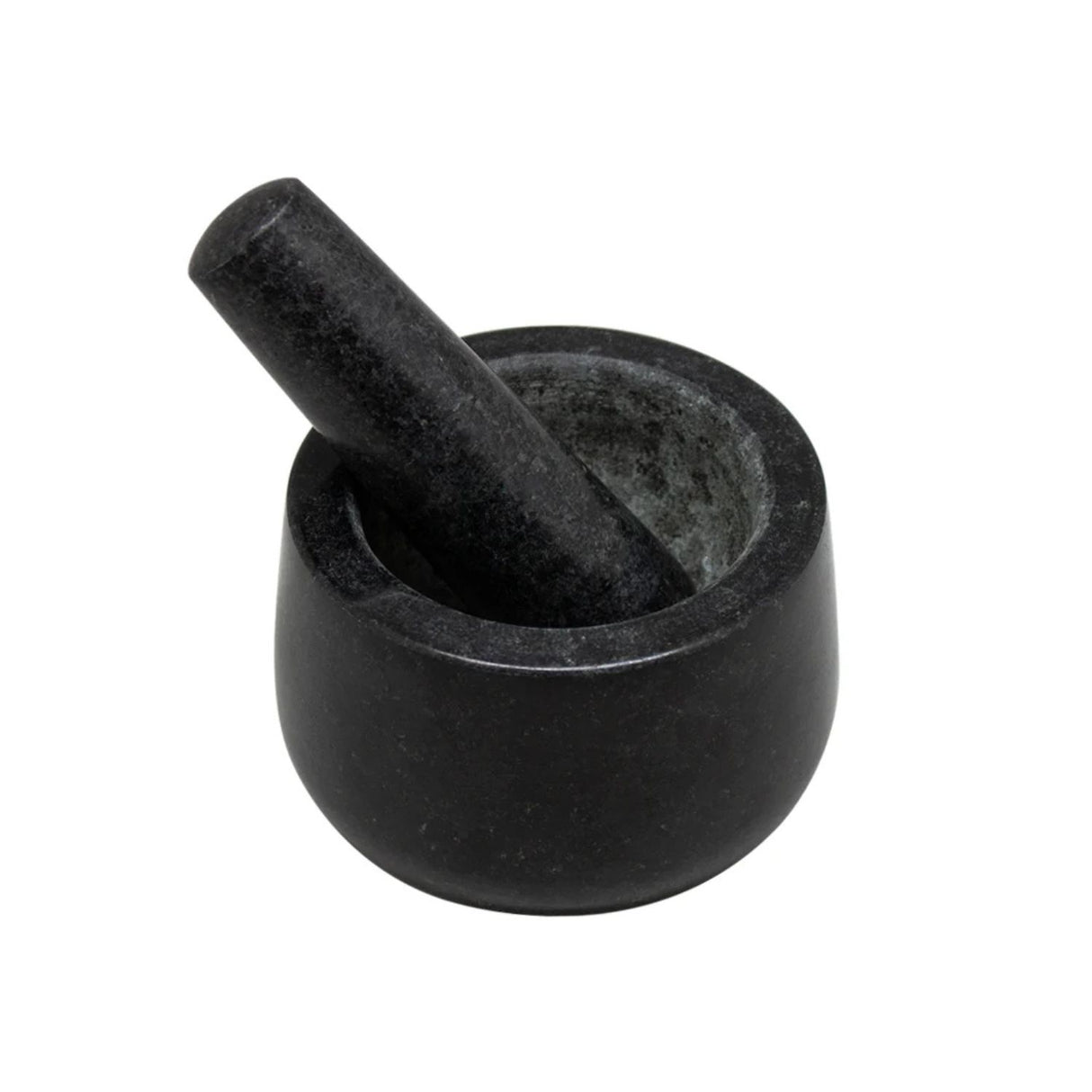 Mortero Marmol Fontina Moledor con Mazo de 12x8cm Negro, ideal para moler especias y hierbas. Mejora tus recetas y adquiere el tuyo hoy mismo.-2