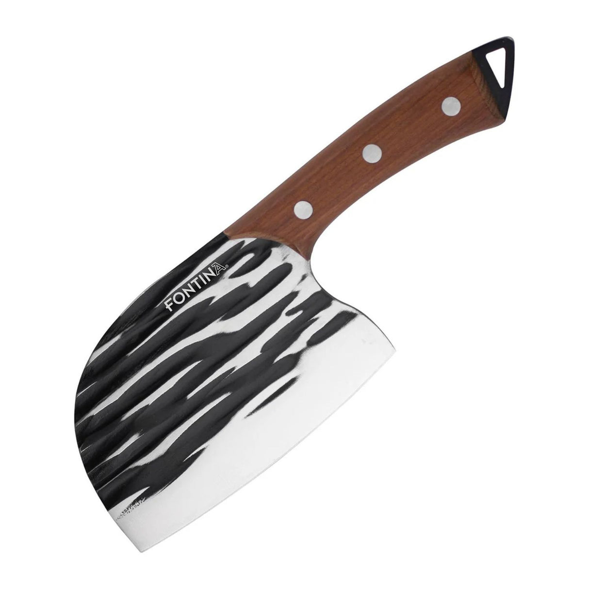 Cuchillo Carnicero Fontina Acero Relieves Madera Nogal 27cm Mejora tu experiencia culinaria con este cuchillo de alta calidad. ¡Haz tu pedido ahora y transforma tu cocina!-1