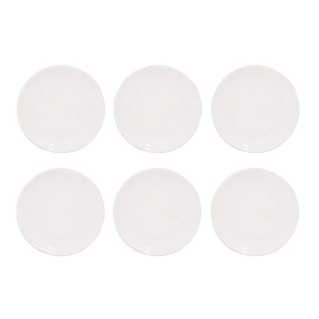 Set De 6 Platos Entrada Coupe 20cm Porcelana Blanca Hallen-1-1